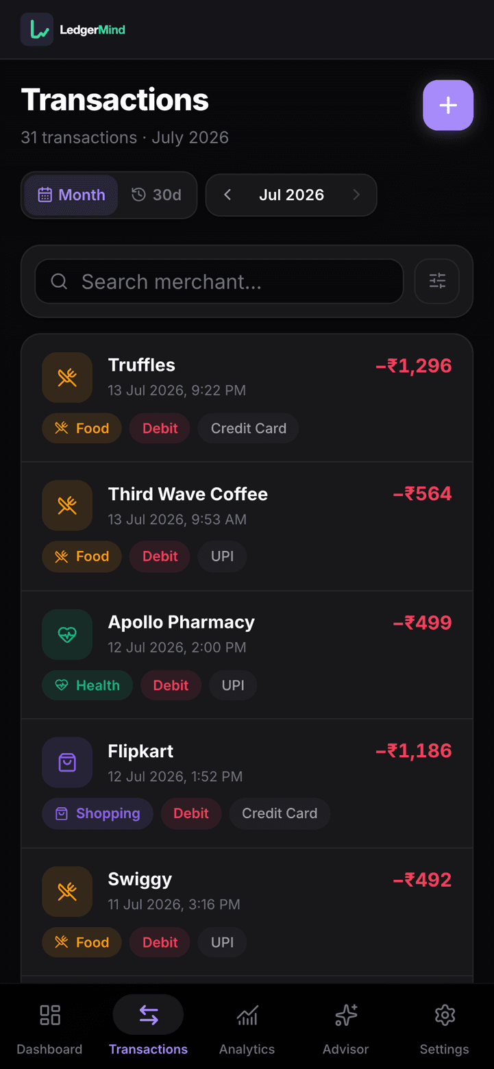 LedgerMind screen